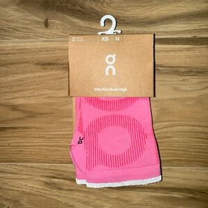 On Running Pink Elite Run Sock High
